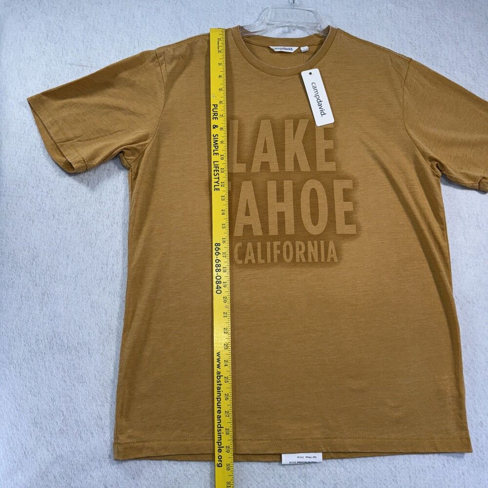 Camp David Short Sleeve T-Shirt Mens L Lake Tahoe California Lifeguard Gold NWT - Picture 4 of 7